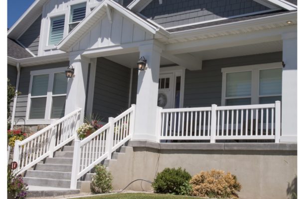 White porch fencing